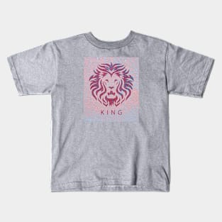 'KING' Lion Head - Fuchsia Kids T-Shirt